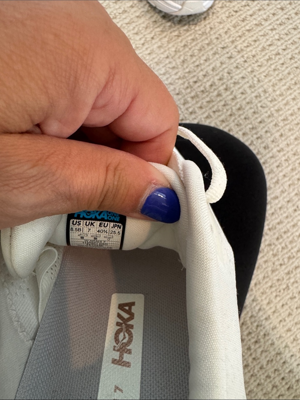 Hoka White Athletic Sneakers with Copper Logo Accent - Picture 6 of 10